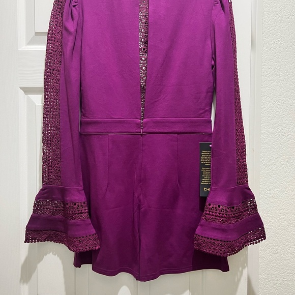 BEBE Ruffle Bell Sleeve Romper, size Small, NWT - Picture 10 of 13